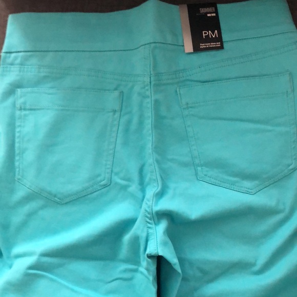 Style & Co Denim Petite Medium Turquoise Mid Rise Stretch Skimmer Pants NWT - Picture 4 of 10